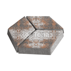 Тротуарная плитка Ромб, агат оранжевый на камне, 6 см