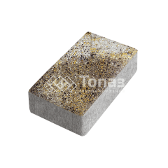 Тротуарная плитка Брусчатка, агат желтый, 4 см