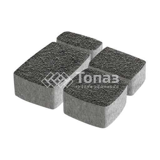 Тротуарная плитка Классико, джафар черный с мраморной крошкой, 6 см