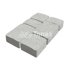 Тротуарная плитка Старый город, белая на камне, 6 см