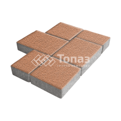 Тротуарная плитка Новый город, оранжевая на камне, 8 см