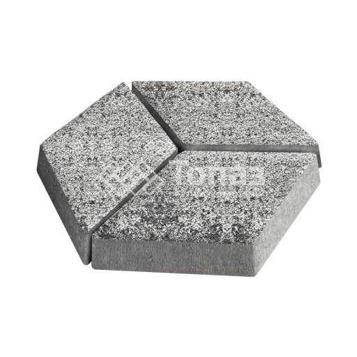 Тротуарная плитка Ромб, аляска белая на камне, 6 см