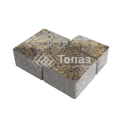 Тротуарная плитка Лэндхаус, агат желтый с гранитной крошкой, 4 см