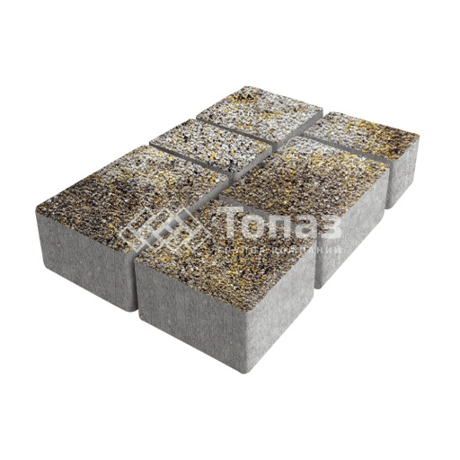 Тротуарная плитка Лэндхаус, агат желтый с гранитной крошкой, 4 см