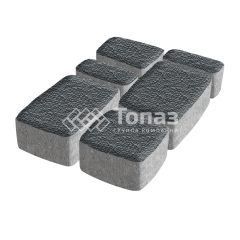 Тротуарная плитка Классико, черная с мраморной крошкой, 4 см