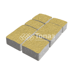 Тротуарная плитка Старый город, желтая на камне, 6 см