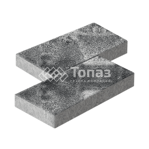 Тротуарная плитка 500х250х60, черно-белая на камне