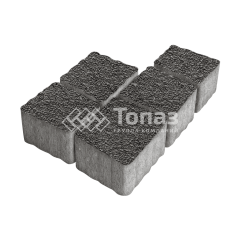 Тротуарная плитка Антик, джафар черный с мраморной крошкой, 4 см