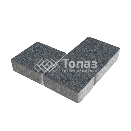 Тротуарная плитка Новый город, черная на камне, 8 см