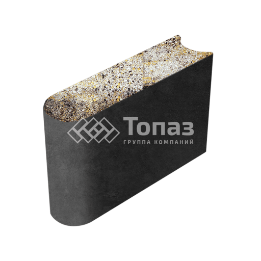 Камень бортовой БРШ 50.20.8, агат желтый, черное основание