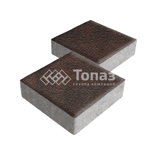 Тротуарная плитка Квадрат 200х200х40, клинкер на камне