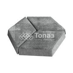 Тротуарная плитка Ромб, антрацит на камне, 6 см