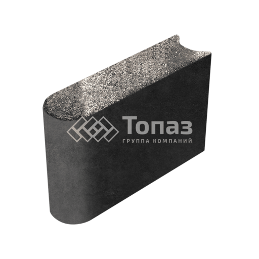 Камень бортовой БРШ 50.20.8, агат коричневый, черное основание