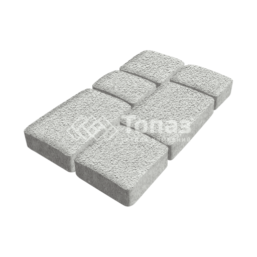 Тротуарная плитка Брук, белая на камне, 4 см