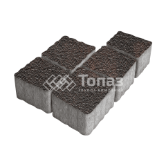 Тротуарная плитка Антик, кармен с мраморной крошкой, 4 см