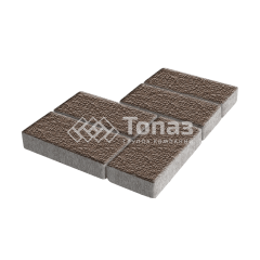 Тротуарная плитка Брусчатка, коричневая с мраморной крошкой, 4 см