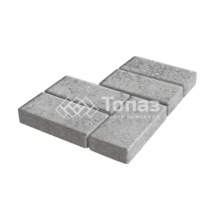 Тротуарная плитка Брусчатка, серо-белая, 8 см