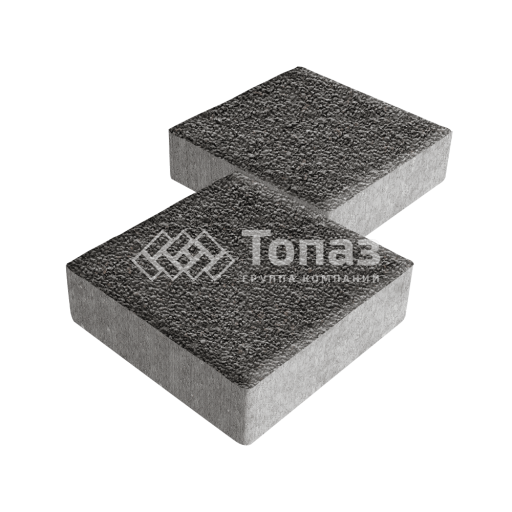 Тротуарная плитка Квадрат 200х200х60, джафар черный с мраморной крошкой