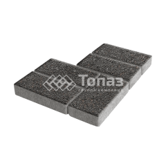 Тротуарная плитка Брусчатка, джафар черный на камне, 8 см