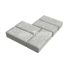 Тротуарная плитка 200х100х80, белая с гранитной крошкой