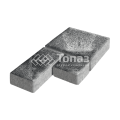 Тротуарная плитка Рубико, черно-белая на камне, 6 см