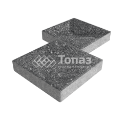 Тротуарная плитка Квадрат 500х500х70, аляска черная на камне