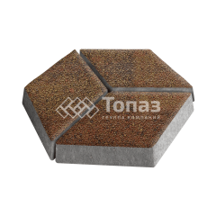 Тротуарная плитка Ромб, джафар оранжевый на камне, 6 см