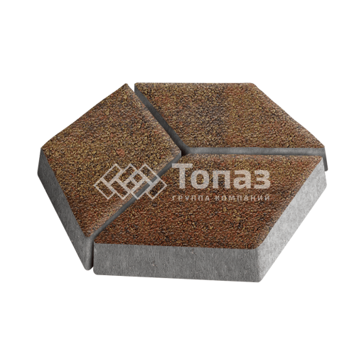 Тротуарная плитка Ромб, джафар оранжевый на камне, 6 см