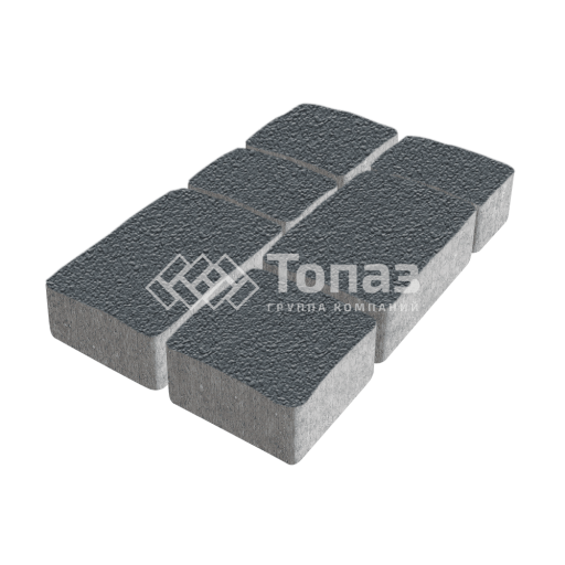 Тротуарная плитка Старый город, черная на камне, 4 см