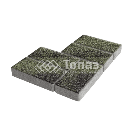 Тротуарная плитка Брусчатка, янтарь с мраморной крошкой, 6 см