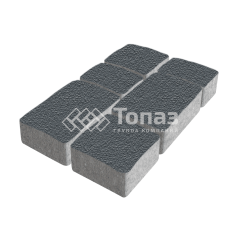 Тротуарная плитка Старый город, черная на камне, 6 см