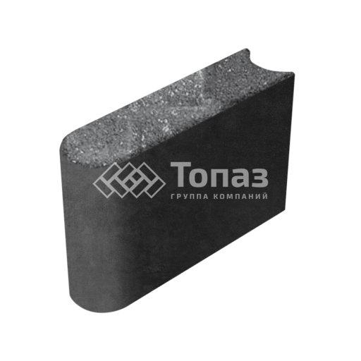 Камень бортовой БРШ 50.20.8, аляска черная, черное основание