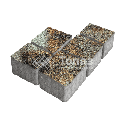 Тротуарная плитка Антик, агат кофейный с гранитной крошкой, 4 см