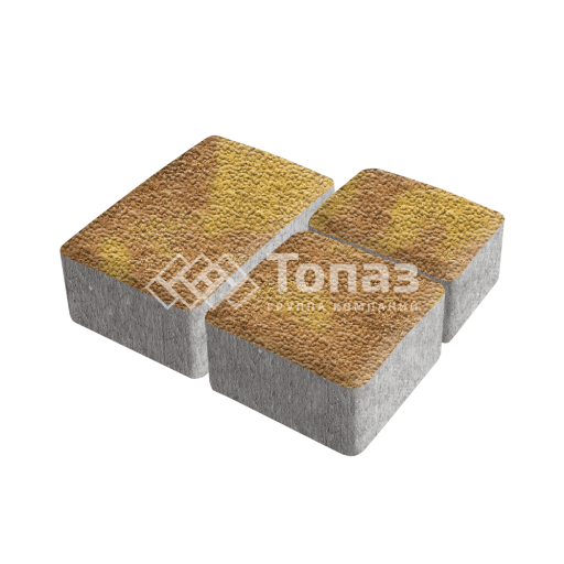 Тротуарная плитка Старый город, шафран с гранитной крошкой, 4 см