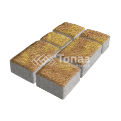 Тротуарная плитка Старый город, шафран с гранитной крошкой, 4 см