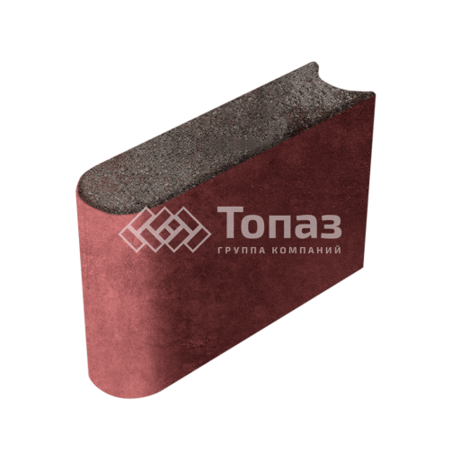 Камень бортовой БРШ 50.20.8, мокко, красное основание