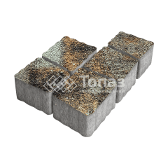 Тротуарная плитка Антик, агат кофейный с мраморной крошкой, 4 см