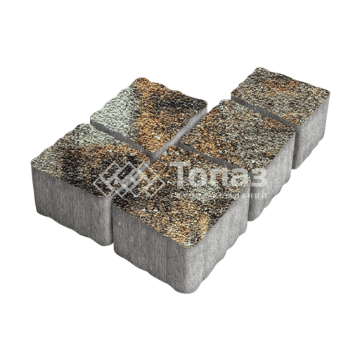 Тротуарная плитка Антик, агат кофейный с мраморной крошкой, 4 см