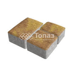 Тротуарная плитка Старый город, шафран с мраморной крошкой, 4 см