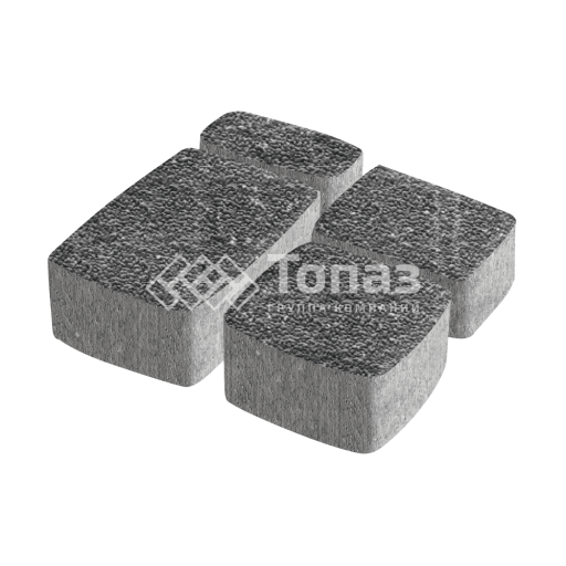 Тротуарная плитка Классико, аляска черная с мраморной крошкой, 4 см