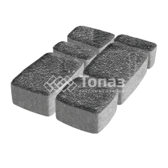 Тротуарная плитка Классико, аляска черная с мраморной крошкой, 4 см