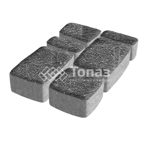 Тротуарная плитка Классико, аляска черная с мраморной крошкой, 4 см