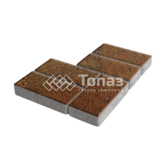 Тротуарная плитка Брусчатка, джафар оранжевый, 4 см