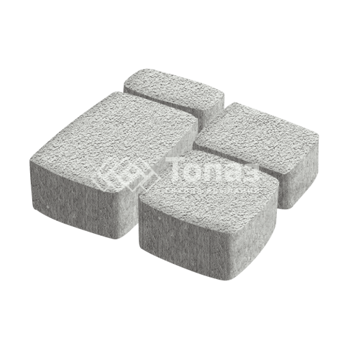 Тротуарная плитка Классико, белая на камне, 6 см