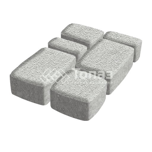 Тротуарная плитка Классико, белая на камне, 6 см