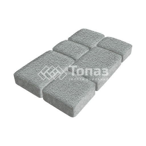 Тротуарная плитка Брук, серая на камне, 4 см