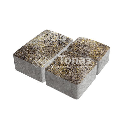 Тротуарная плитка Старый город, агат желтый на камне, 4 см