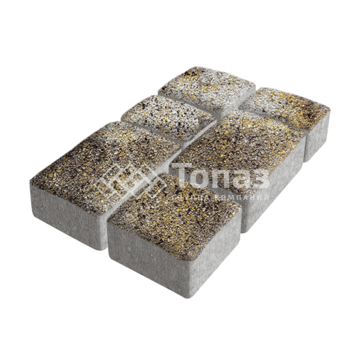 Тротуарная плитка Старый город, агат желтый на камне, 4 см