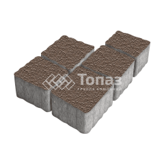 Тротуарная плитка Антик, коричневая с гранитной крошкой, 4 см