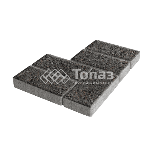 Тротуарная плитка Брусчатка, джафар черный, 4 см